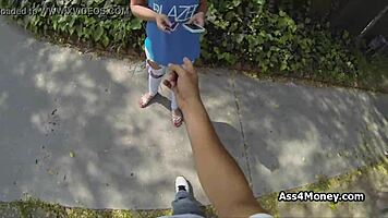 Icy blonde teen gets fucked in back alley