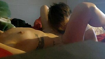 pussy eating and doggystyled with small 18+ cock asian brunette babe bent over