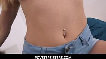 povstepsisters - blonde teen 18+ aubrey sinclair swallows stepbrothers load