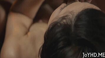 Young girl sucks throbbing penis hard 😏