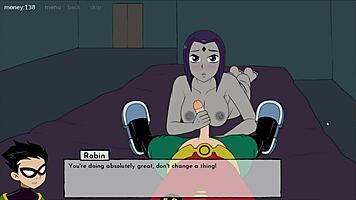 18Titans Episode 13 - Raven Delivers Intense Handjob in Anime Action