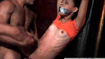 mature woman dominates fresh teen's pussy with feet for the first time