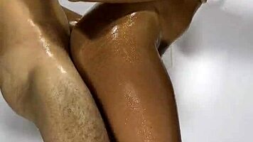 latina babe gets oiled and creampied by ricky valenz in homemade scene