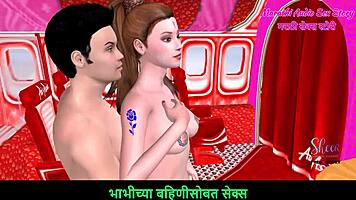 check out this 3d cartoon couple foreplaying 😍