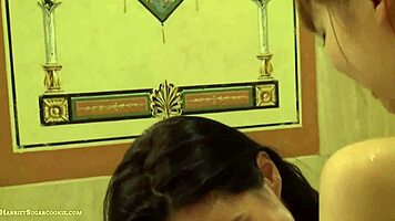 In a Homemade Bath, Busty Milf and Teen Share Intimate Lesbian Moments