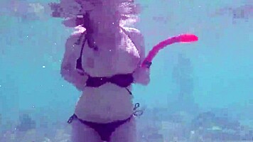 Public Exhibitionist German Teen 18+ VeronikaVonk Shows Big Boobs by Sea!