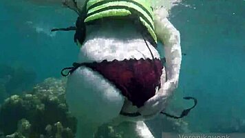 Public Exhibitionist German Teen 18+ VeronikaVonk Shows Big Boobs by Sea!