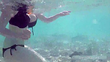 Public Exhibitionist German Teen 18+ VeronikaVonk Shows Big Boobs by Sea!