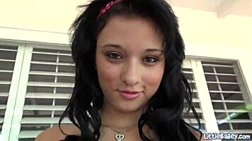 Petite teen toys her tight wet pussy