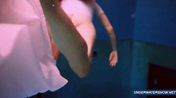 Amazing hairy underwater show by marketa in bikini at the pool 😍