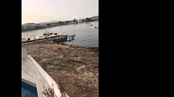 Teasing teen on spring break in bikini