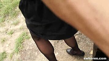 Low-budget sexual service in the car, bent over.