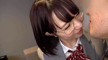 Wow, check this cute Japanese teen 18+ with big tits getting wild in hotel sex after school! What a steamy affair with an older guy!