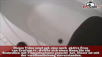German skinny girl gets messy in bathroom encounter
