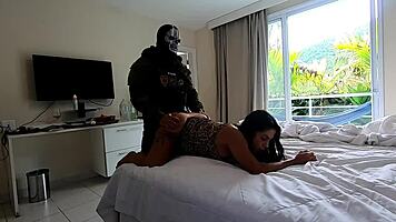 Novinha hooks up with military ghost for wild Call of Duty sex