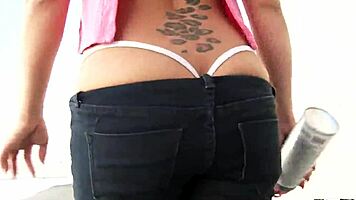 wankz- bad girl bentley gets her pussy plundered rough in panties and thong.