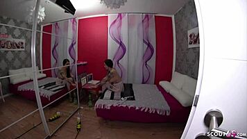 German teen Xania Wet gets anal creampie after condom removal.