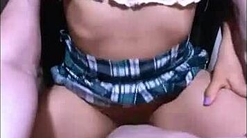 Latina Student Crossdresses For Shy College Orgasm