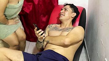 Stepbrother surprises teen in room with intense missionary action and big tits