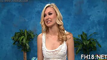 In real massage parlor, teen gets oiled and fucked hard