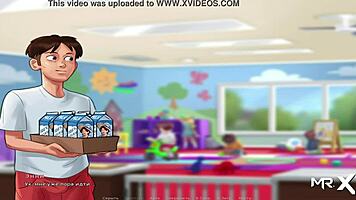 Summertime Saga - Exhausted Teen Giving Her Milk In Hentai.