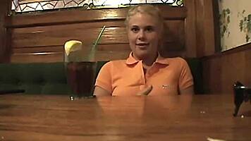 Teen 18+ In Braces Rubs Her Pussy Publicly. Blonde Babe Enjoys Outdoor Masturbation.