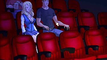 Why Does My Horny Blonde Teen Girlfriend With Big Tits Suck In Public Cinema?