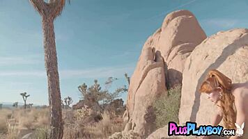 Redhead teen Sadie's hot body rocks and perfect ass babe showed it outdoor.