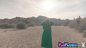 Redhead teen Sadie's hot body rocks and perfect ass babe showed it outdoor.