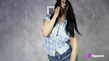 I’m Obsessed with Katie Fey’s Big Boobs Bouncing as She Strips Naked