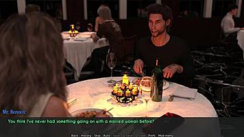 Intense cuckold dinner where wife and stepmother get fucked by Bennett in 3D anime.
