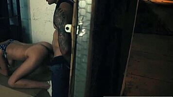 wild outdoor bondage with this teen