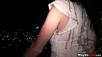 Molly Madison gets spied on during outdoor anal fucking at night