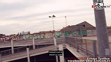 Sex in parking garage with picked up slut