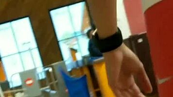 Young Girl Shows Off Her Tight Shorts And Nice Ass In The Market