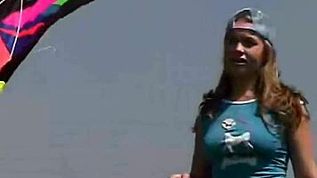 Teen rubbing her clit outdoors and sucking a popsicle - little 18+ april masturbates her pussy.