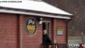 British Petite Amateur Flashes Shaved Pussy Outdoors