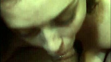 gorgeous natural big tit amateur givin an amazin bj and startin to swallow cum