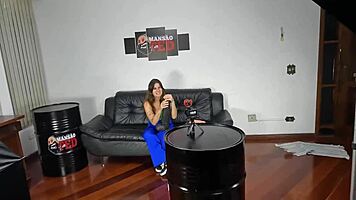 Alice Chilena and Samantha Munhoz engage in wild homemade fun with Binho Ted, featuring bareback and wet pussies.