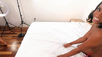 Ebony Goddesses Nicole Kitt and Tru Kait Share Monster Cock