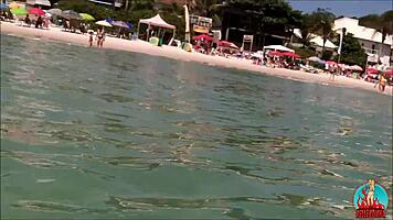 My Husband, My Unicorn, and Me Engage in Playful Activities on a Public Beach