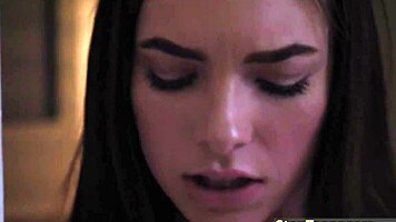 My innocent petite stepsister watches as I bend her over for doggystyle and blowjob.