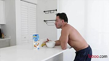 Play fighting turned into fucking my stepbro, redhead sis with big tits and ass getting hardcore blowjob.