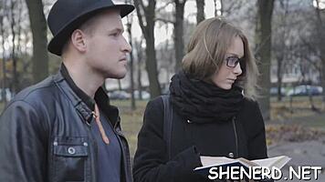 Hey, wanna see me smash this nerdy girlfriend with glasses?