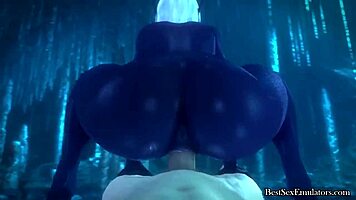 Big tits 3d milf rides huge cock in anime style, feel the action