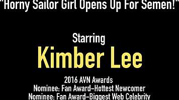 young cabin girl kimber lee opens legs for commander's hard shaft