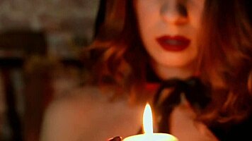 i'm the sexy devil putting hot wax on my big clit and nipples oops