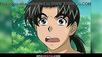 Sweet virgin pussy fucked and fingered in hentai.