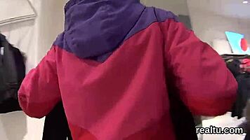 The attractive czech kitten was seduced in the shopping centre, her clothes ripped off before getting shagged in pov