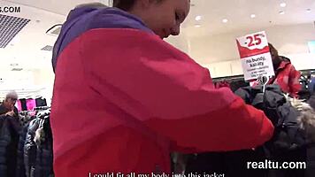 The attractive czech kitten was seduced in the shopping centre, her clothes ripped off before getting shagged in pov